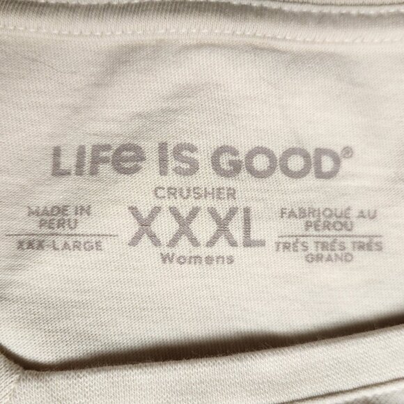 Women's Life is Good XXXL Winter Wonderland Cream Blues LS Crusher V-Neck - Picture 5 of 7